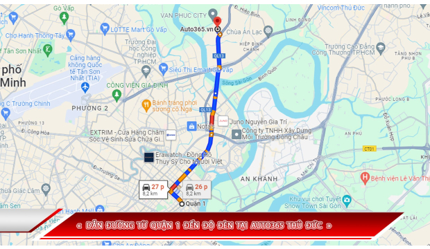 DẪN ĐƯỜNG TỪ QUẬN 1 ĐẾN ĐỘ ĐÈN TẠI AUTO365 THỦ ĐỨC